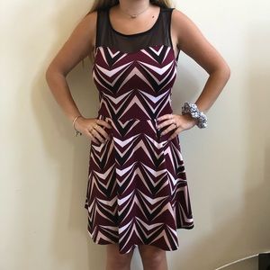 Black, White and Red Cocktail Dress - L